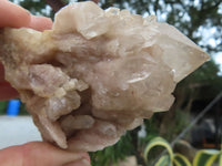 Natural Clear Cascading White Phantom Quartz Clusters  x 3 From Luena, Congo - Toprock Gemstones and Minerals 