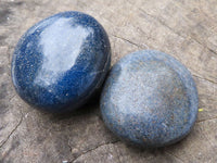 Polished Blue Lazulite Palm Stones  x 12 From Madagascar - TopRock