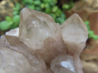 Natural Clear Cascading White Phantom Quartz Clusters  x 3 From Luena, Congo - Toprock Gemstones and Minerals 