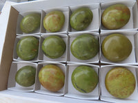 Polished Green Opal Palm Stones  x 12 From Madagascar - Toprock Gemstones and Minerals 