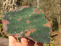 Natural Rare Libethenite Crystals With Drusy Dolomite On Banded Ironstone Matrix x 2 From Congo