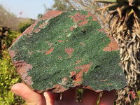 Natural Rare Libethenite Crystals With Drusy Dolomite On Banded Ironstone Matrix x 2 From Congo