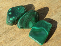 Polished  Flower Banded Malachite Free Forms  x 20 From Congo