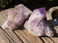 Natural Jacaranda Amethyst Clusters x 2 From Zambia