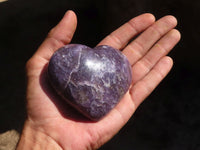 Polished Purple Lepidolite Hearts  x 6 From Madagascar - Toprock Gemstones and Minerals 