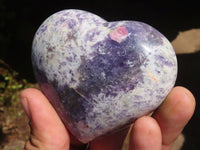 Polished Purple Lepidolite Hearts  x 6 From Madagascar - Toprock Gemstones and Minerals 