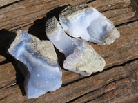 Natural Blue Lace Agate Specimens  x 6 From Malawi - Toprock Gemstones and Minerals 