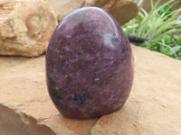 Polished Purple Lepidolite Standing Free Forms  x 3 From Madagascar - Toprock Gemstones and Minerals 