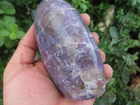 Polished Purple Lepidolite Standing Free Forms  x 3 From Madagascar - Toprock Gemstones and Minerals 