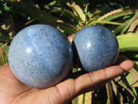 Polished Medium Sized Lazulite Spheres x 4 From Ambatfinhandrana, Madagascar - TopRock