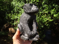 Polished  Black Soap Stone Baboons - Medium - Sold per piece - From Zimbabwe - TopRock