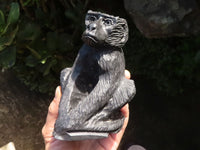 Polished  Black Soap Stone Baboons - Medium - Sold per piece - From Zimbabwe - TopRock