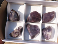 Polished  Purple Lepidolite Free Forms  x 6 From Zimbabwe