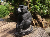 Polished  Black Soap Stone Baboons - Medium - Sold per piece - From Zimbabwe - TopRock