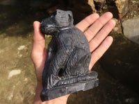 Polished  Black Soap Stone Baboons - Medium - Sold per piece - From Zimbabwe - TopRock