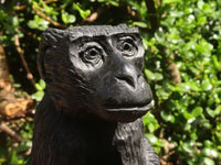 Polished  Black Soap Stone Baboons - Medium - Sold per piece - From Zimbabwe - TopRock