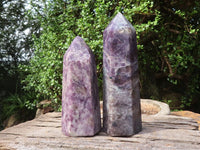 Polished Purple Lepidolite Points  x 2 From Madagascar - TopRock