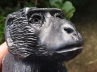 Polished  Black Soap Stone Baboons - Small - Sold per piece - From Zimbabwe - TopRock