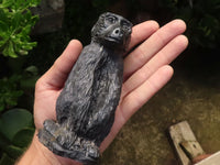 Polished  Black Soap Stone Baboons - Small - Sold per piece - From Zimbabwe - TopRock