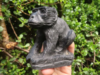 Polished  Black Soap Stone Baboons - Small - Sold per piece - From Zimbabwe - TopRock