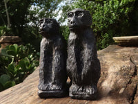 Polished  Black Soap Stone Baboons - Small - Sold per piece - From Zimbabwe - TopRock