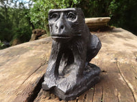 Polished  Black Soap Stone Baboons - Small - Sold per piece - From Zimbabwe - TopRock