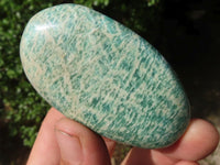 Polished Blue Amazonite Palm Stones  x 12 From Zimbabwe - TopRock