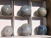 Polished Blue Spotted Spinel Quartz Spheres  x 6 From Madagascar - Toprock Gemstones and Minerals 