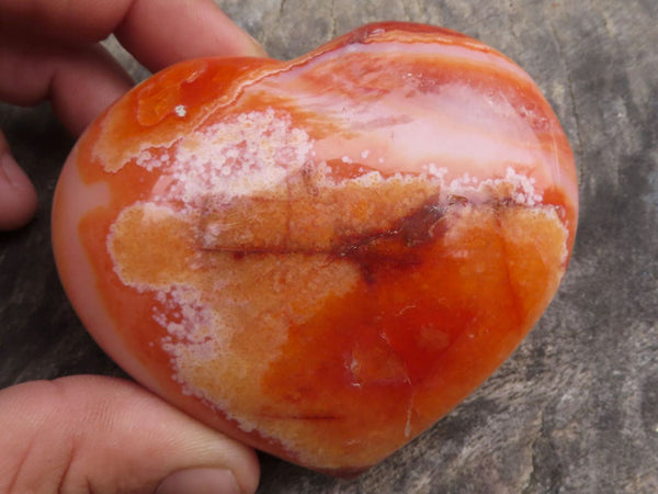 Polished Beautiful Carnelian Agate Hearts  x 6 From Madagascar - TopRock