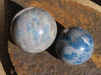 Polished Blue Spotted Spinel Quartz Spheres  x 6 From Madagascar - Toprock Gemstones and Minerals 