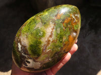 Polished Large Green Opal Standing Free Form  x 1 From Madagascar - Toprock Gemstones and Minerals 