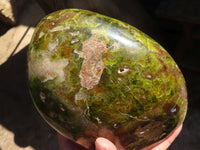 Polished Large Green Opal Standing Free Form  x 1 From Madagascar - Toprock Gemstones and Minerals 