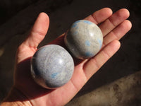 Polished Blue Spotted Spinel Quartz Spheres  x 6 From Madagascar - Toprock Gemstones and Minerals 