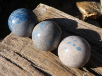 Polished Blue Spotted Spinel Quartz Spheres  x 6 From Madagascar - Toprock Gemstones and Minerals 