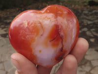 Polished Beautiful Carnelian Agate Hearts  x 6 From Madagascar - TopRock