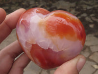 Polished Beautiful Carnelian Agate Hearts  x 6 From Madagascar - TopRock