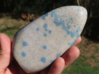 Polished Blue Spotted Spinel Dalmatian Stone Standing Free Forms x 2 From Madagascar - TopRock