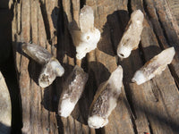 Natural Drusy Quartz Coated Fluorescent Peach Calcite Crystal Specimens  x 35 From Alberts Mountain, Lesotho - Toprock Gemstones and Minerals 