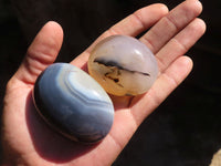 Polished Lovely Banded Agate Palm Stones  x 12 From Madagascar - Toprock Gemstones and Minerals 