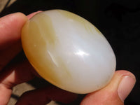 Polished Lovely Banded Agate Palm Stones  x 12 From Madagascar - Toprock Gemstones and Minerals 