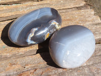 Polished Lovely Banded Agate Palm Stones  x 12 From Madagascar - Toprock Gemstones and Minerals 