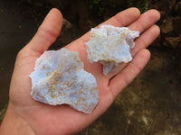 Natural Etched Blue Chalcedony Specimens  x 24 From Malawi - Toprock Gemstones and Minerals 