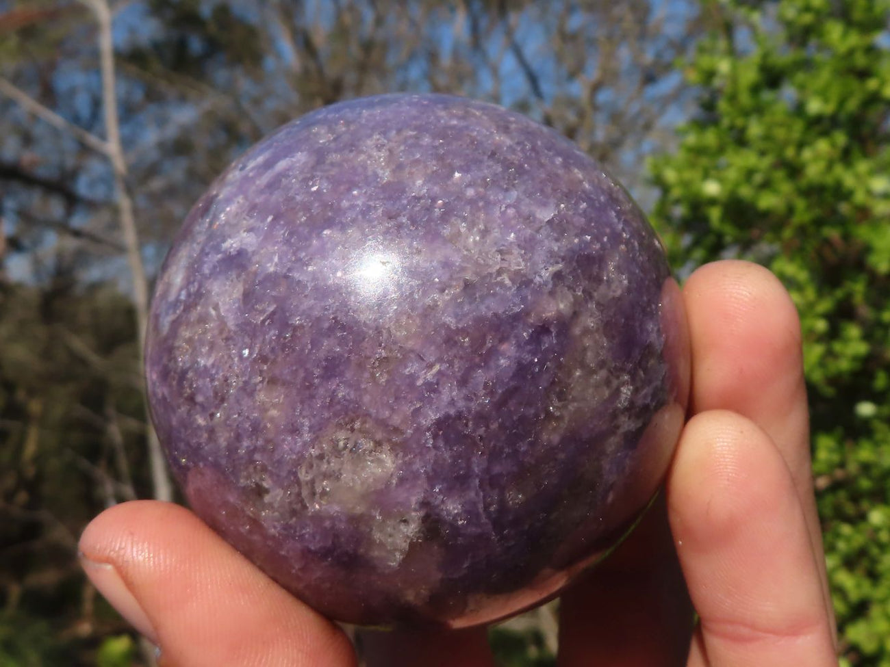 Store Lepidolite sphere light purple 77mm C9