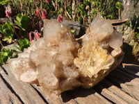 Natural Large Cascading White Phantom Smokey Quartz Cluster x 1 From Luena, Congo