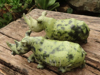 Polished  Hand Made Leopard Stone Rhinos - Large - Sold per piece - From Zimbabwe - TopRock