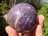 Polished Purple Lepidolite Spheres With Rubellite On Some  x 3 From Ambatondrazaka, Madagascar - Toprock Gemstones and Minerals 