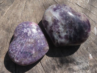 Polished Purple Lepidolite Mica Hearts  x 6 From Madagascar - TopRock