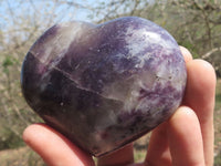 Polished Purple Lepidolite Mica Hearts  x 6 From Madagascar - TopRock