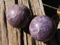 Polished Purple Lepidolite Spheres With Rubellite On Some  x 3 From Ambatondrazaka, Madagascar - Toprock Gemstones and Minerals 