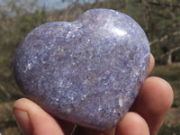 Polished Purple Lepidolite Mica Hearts  x 6 From Madagascar - TopRock